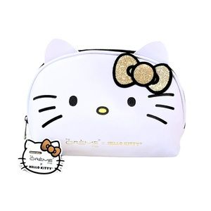 The Crème Shop X Hello Kitty Travel makeup bag  rare gold shimmer glitter! New!